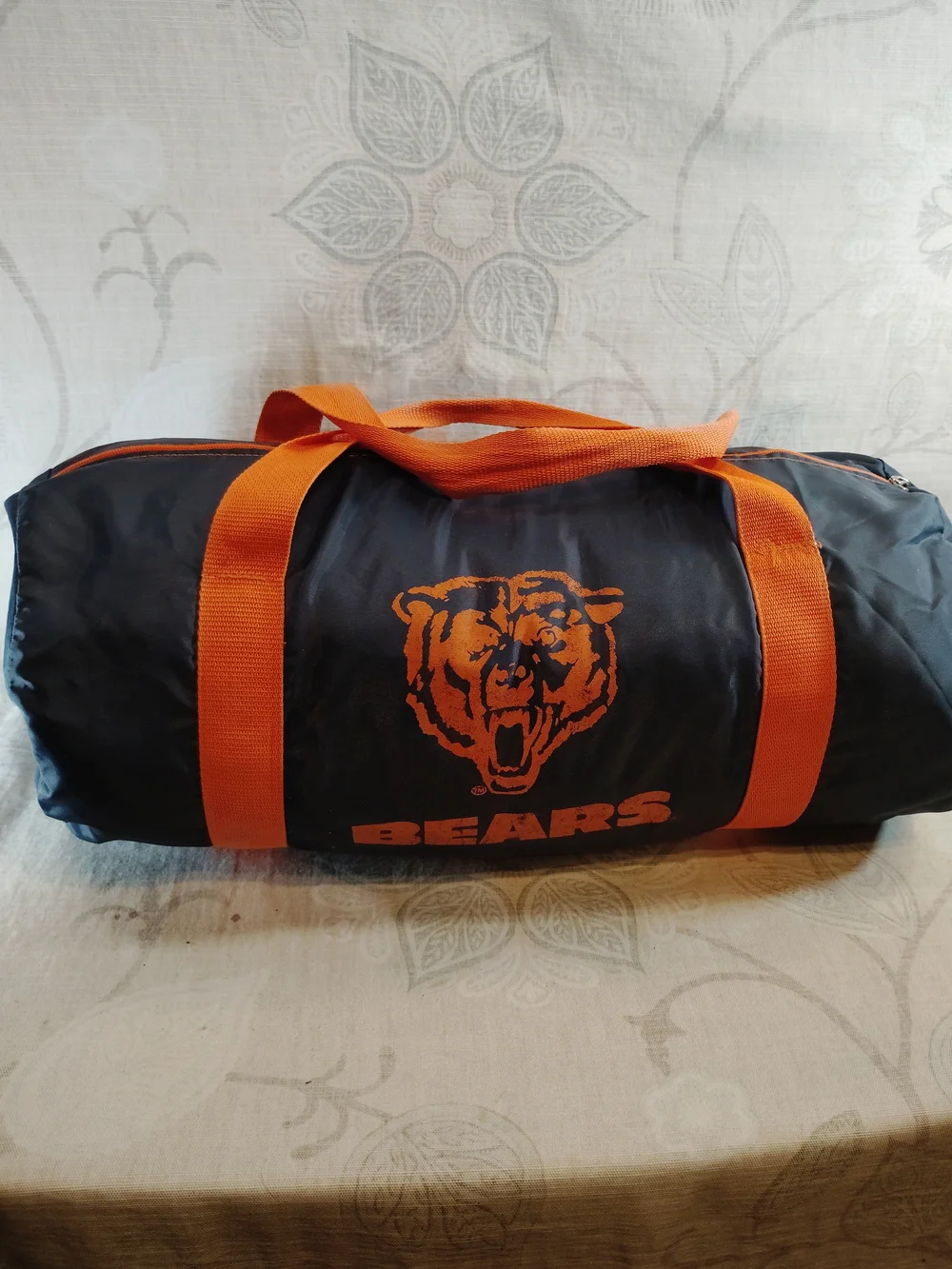 Bears Navy and Orange Duffel Bag